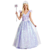 Wicked (2024) Glinda Purple White Dress Outfits Cosplay Costume Halloween Carnival Suit